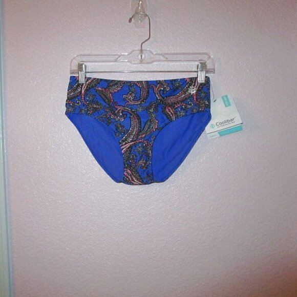 NWT Coolibar UPF Reversible Size XS BIKINI Swim BOTTOMS Solid PAISLEY Medley - Picture 2 of 8